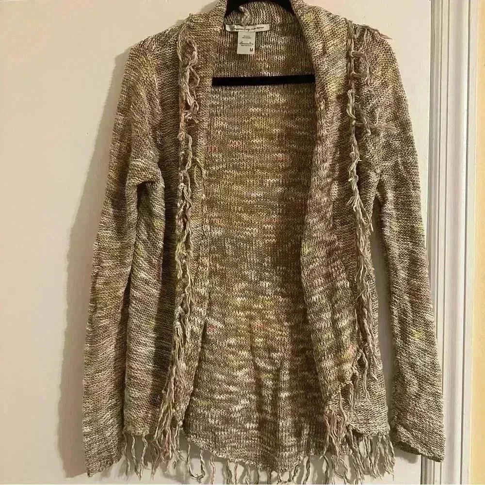 American Rag Cie boho fringe cardigan women medium